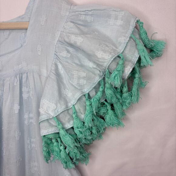 STS Sail to Sable Plus Size XXL Shift Dress Tassel Ruffle Sleeve Lined Beachy - Picture 8 of 12